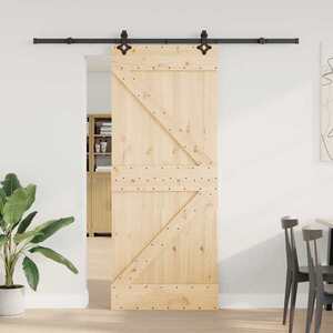 Imagine vidaXL Ușă glisantă NARVIK Natural și Negru 85 x 210 cm (213, 5 cm)