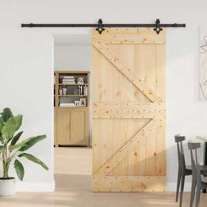 Imagine vidaXL Ușă glisantă NARVIK Natural și Negru 80 x 210 cm (213, 5 cm)