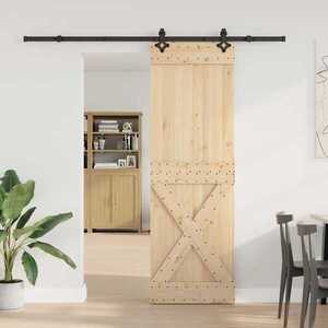 Imagine vidaXL Ușă glisantă NARVIK Natural și Negru 70 x 210 cm (213, 5 cm)