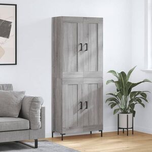 Imagine vidaXL Dulap înalt, gri sonoma, 69, 5x34x180 cm, lemn compozit