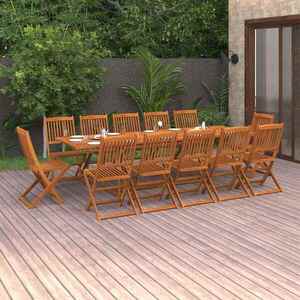 Imagine vidaXL Set mobilier de grădină 13 piese 280x90x75cm, lemn masiv acacia