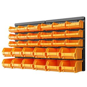 Imagine vidaXL Set cutii depozitare 32 piese cu panouri de perete galben/negru
