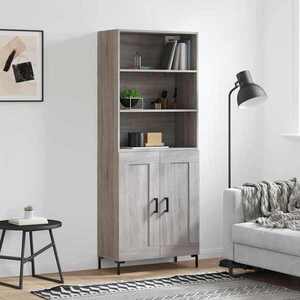 Imagine vidaXL Dulap înalt, gri sonoma, 69, 5x34x180 cm, lemn compozit