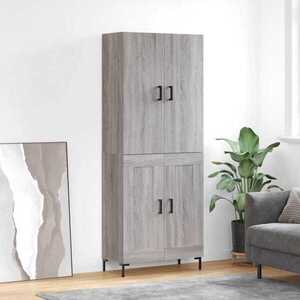 Imagine vidaXL Dulap înalt, gri sonoma, 69, 5x34x180 cm, lemn compozit