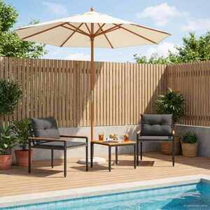 Imagine vidaXL Set de Mobilier pentru Exterior 3 buc. Gri închis poliratan