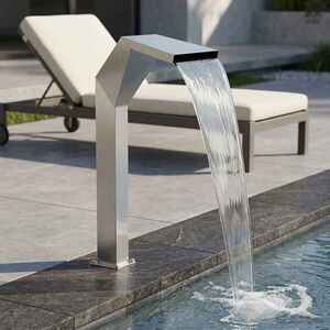 Imagine vidaXL Cascadă la piscină Oţel inoxidabil 50 x 30 x 90 cm Argintiu