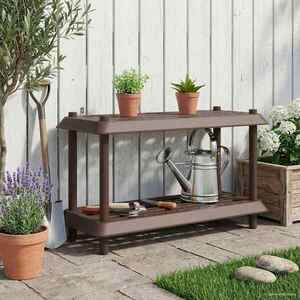 Imagine vidaXL Unitate de rafturi 2 niveluri 100 x 40 x 55, 5 cm PP Maro