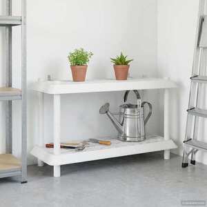 Imagine vidaXL Unitate de rafturi 2 niveluri 100 x 40 x 55, 5 cm PP Alb