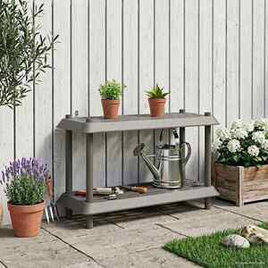 Imagine vidaXL Unitate de rafturi 2 niveluri 100 x 40 x 55, 5 cm PP Gri deschis