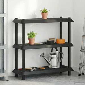 Imagine vidaXL Unitate de rafturi 3 niveluri 100 x 40 x 96 cm PP Antracit