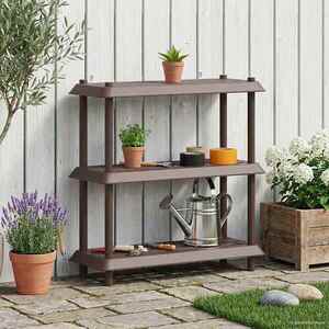 Imagine vidaXL Unitate de rafturi 3 niveluri 100 x 40 x 96 cm PP Maro