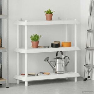 Imagine vidaXL Unitate de rafturi 3 niveluri 100 x 40 x 96 cm PP Alb