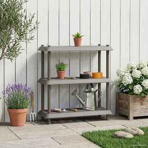 Imagine vidaXL Unitate de rafturi 3 niveluri 100 x 40 x 96 cm PP Gri deschis
