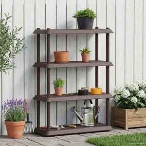 Imagine vidaXL Unitate de rafturi 4 niveluri 100 x 40 x 136, 5 cm PP Maro