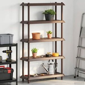 Imagine vidaXL Unitate de rafturi 5 niveluri 100 x 40 x 177 cm PP Maro