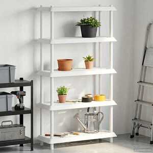 Imagine vidaXL Unitate de rafturi 5 niveluri 100 x 40 x 177 cm PP Alb