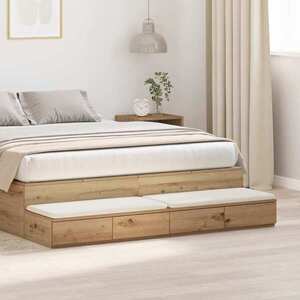 Imagine vidaXL Sertare pentru pat Stejar Artizanal 135 x 36, 5 x 16, 5 cm