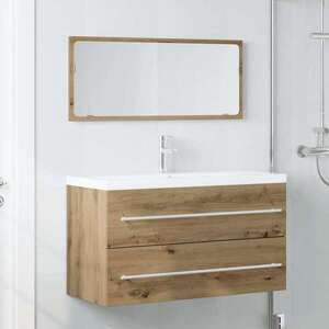 Imagine vidaXL Set mobilier de baie, 2 piese, stejar artizanal, lemn prelucrat