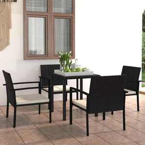 Imagine vidaXL Set de masă pentru grădină 5 pcs Negru poliratan