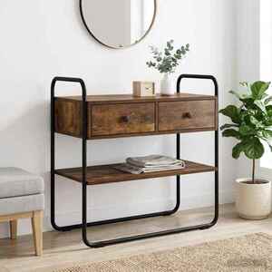 Imagine vidaXL Masă de consolă Stejar fumuriu 80 x 40 x 75 cm Lemn prelucrat