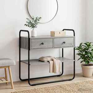 Imagine vidaXL Masă de consolă Sonoma gri 80 x 40 x 75 cm Lemn prelucrat
