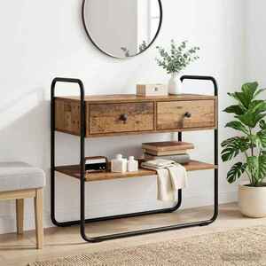 Imagine vidaXL Masă de consolă Lemn vechi 80 x 40 x 75 cm Lemn prelucrat