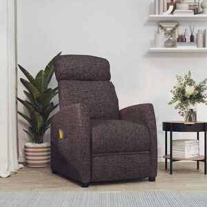 Imagine vidaXL Fotoliu de masaj, maro închis, material textil