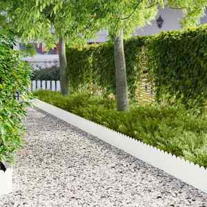 Imagine vidaXL Margine pentru gazon 20 buc. 103 x 25 cm Oțel Alb