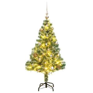 Imagine vidaXL Brad Crăciun artificial, 150 LED/globuri/zăpadă pufoasă, 120 cm