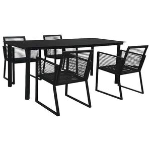 Imagine vidaXL Set mobilier de exterior, 5 piese, negru, ratan PVC