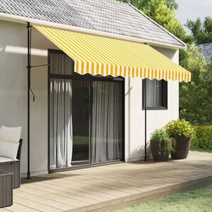 Imagine vidaXL Pânză de rezervă fald copertină, galben și alb 300 cm dungi