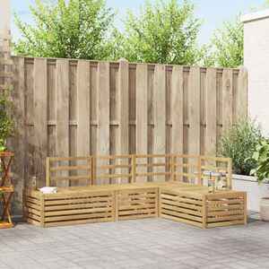 Imagine vidaXL Set de canapele de exterior 4 Bucată Alb Lemn Solid de Acacia