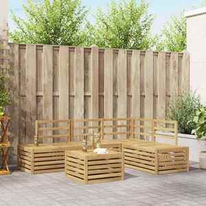 Imagine vidaXL Set de canapele de exterior 5 Bucată Alb