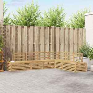 Imagine vidaXL Set de canapele de exterior 6 Bucată Alb