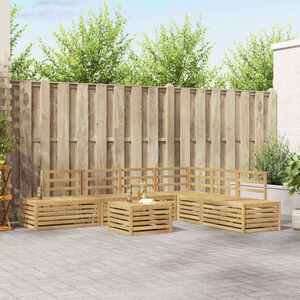 Imagine vidaXL 7 buc. Set de canapele de exterior Lemn Solid de Acacia Alb