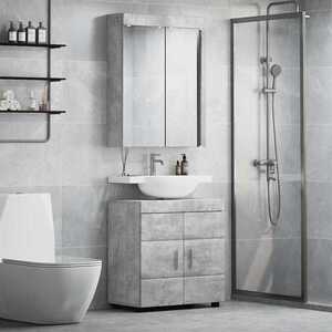 Imagine vidaXL Set de mobilier pentru baie TULUM 2 buc. Gri din beton