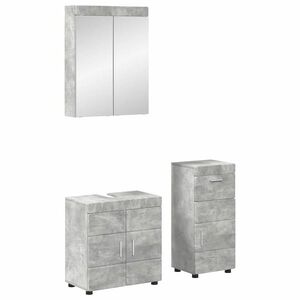 Imagine vidaXL Set de mobilier pentru baie TULUM 3 buc. Gri din beton