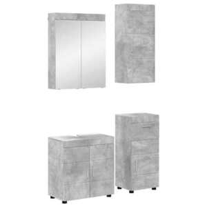 Imagine vidaXL Set de mobilier pentru baie TULUM 4 buc. Gri din beton
