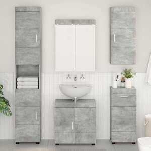 Imagine vidaXL Set de mobilier pentru baie TULUM 5 buc. Gri din beton