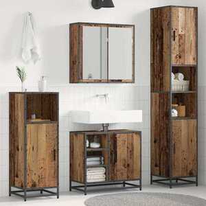 Imagine vidaXL Set de mobilier pentru baie 3 buc. Lemn Vechi 65 x 33 x 60 cm