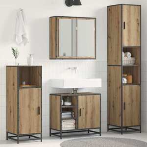 Imagine vidaXL Set de mobilier pentru baie 3 buc. Stejar Artizanal