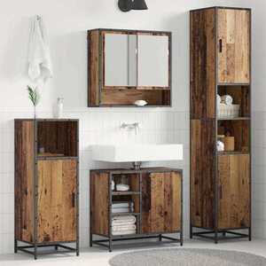 Imagine vidaXL Set de mobilier pentru baie 3 buc. Lemn Vechi