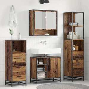 Imagine vidaXL Set de mobilier pentru baie 3 buc. Lemn Vechi