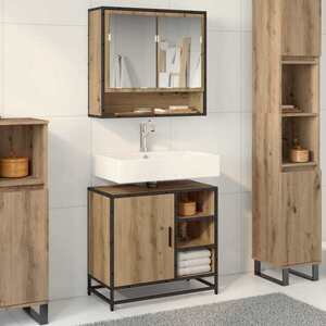 Imagine vidaXL Set de mobilier pentru baie 2 buc. Stejar Artizanal
