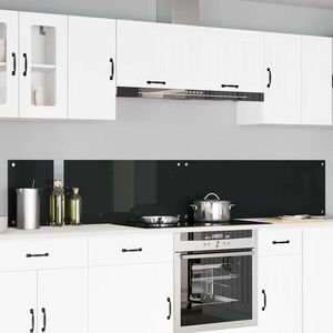 Imagine vidaXL Panou de bucătărie 2 buc. Negru 120 x 40 cm sticlă securizată