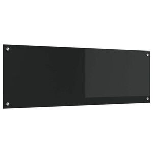 Imagine vidaXL Panou de bucătărie Negru 120 x 40 cm sticlă securizată