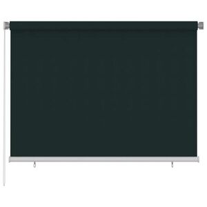 Imagine vidaXL Jaluzea tip rulou de exterior, 205 (l) x 140 (î) cm, verde închis, HDPE
