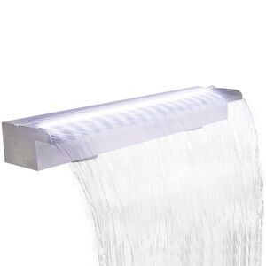 Imagine vidaXL Fântână piscină dreptunghiulară LED-uri 90 cm oțel inoxidabil