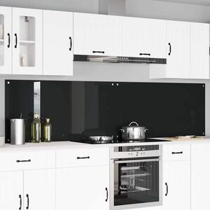 Imagine vidaXL Panou de bucătărie 2 buc. Negru 120 x 60 cm sticlă securizată