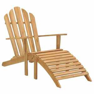 Imagine vidaXL Scaun Adirondack cu suport de picioare, lemn masiv de tec